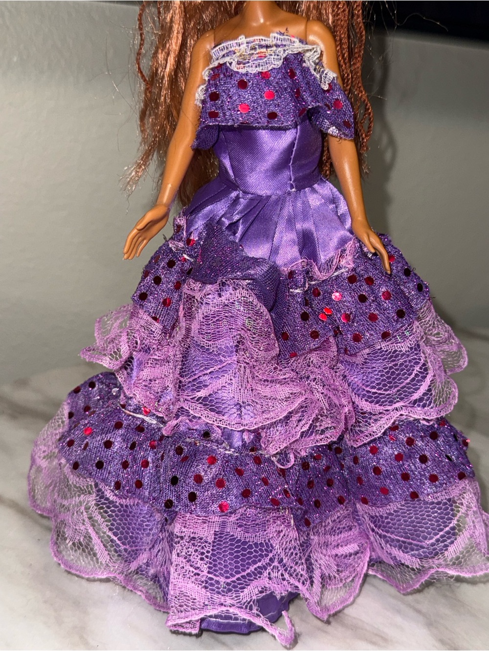 Barbie Mattel Skipper size doll purple gown